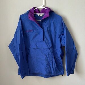 Columbia Blue Purple Water-Resistant Pull Over (with hood)